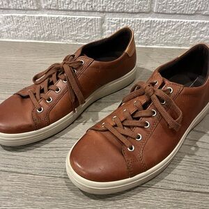 Ecco Men's Tan Leather Sneakers